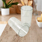 Set of clear plastic tumblers from Apex with durable, glass-like look