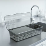 Kitchen sink accessory organizer with drain plate