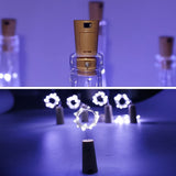 A glowing wine bottle cork string light with multi-color LEDs, perfect for festive decor.