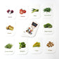 Compact vegetable flash card box displaying bright vegetable photos and names for kids