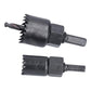 The BoltForce Hole Saw Kit's components, including mandrels and an Allen wrench, neatly arranged.