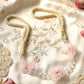 Elegant beaded drapery tieback enhancing curtain beauty