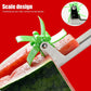 Detailed view of the windmill slicer mechanism of the watermelon cutting tool.