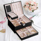Detail of the Jewellery Organizer Box with necklace hooks and elastic pocket.