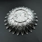 Side view of the lightweight silver finish serving tray, emphasizing its compact design.