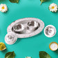 Puja thali haldi kumkum dish with traditional design