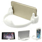 Stylish hand shape mobile stand providing hands-free phone support in a modern office.
