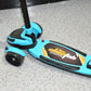 Close-up of sturdy kick scooter wheels designed for kids