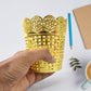 Metal mesh pen holder showing industrial design and style