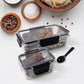 Empty airtight plastic containers with air seal lids, ready for food storage
