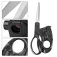 Professional Laser Guided Scissors resting on a workbench ready for use.