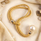 Fancy curtain band with braided rope and pearl accent for living room