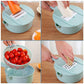 Multi-function slicer with ergonomic handle for safe cutting of vegetables