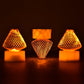 Battery-operated LED flameless candle lights in a set of four