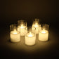 Flameless votive candles providing soft ambient decor lighting