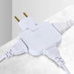Comparison showing the space-saving benefits of the Foldable Wall Plug Adapter over bulkier options.