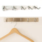 Stainless steel wall mounted coat hook rack with 5 hooks for clothes and bags