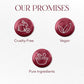 Long-lasting chip-resistant nail polish in scarlet red metallic shade