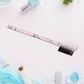 Compact floral pattern makeup brush set for face, eyes, and lips