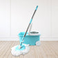 Extra microfiber mop head included in spin mop cleaning system kit