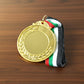 Competition medal with classic ribbon strap