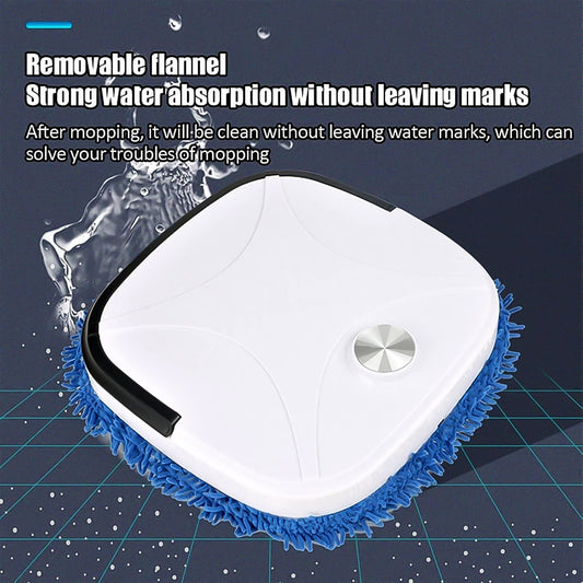 Cordless smart floor cleaner robot with washable microfiber mop pad