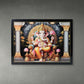 Detailed view of wooden frame surrounding the Lord Ganesha Wall Painting