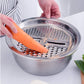 Quickslice 3-in-1 Julienne Grater set in stainless steel, showing the bowl, drain basket, and grater lid.