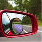 Close-up view of wide-angle car blind spot convex mirror