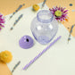 Close-up view of the Tidy Table plastic cup's smooth, sturdy finish.