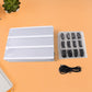 Decorative LED message board adding a warm glow to a modern living room shelf.