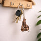 Back view of the Bal Krishna Makhan Chor antique gold keychain