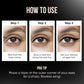 Intense black matte liquid eyeliner stroke made with precision brush