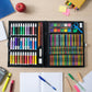 Drawing art kit with sketch pens and crayons for creative coloring activities