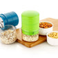 Dry fruit cutter also slicing vegetables like carrots and cucumbers for snack prep.