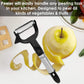 Side profile of the Quickslice 2-in-1 vegetable and julienne peeler.
