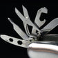 Multi Tool LED Flashlight displaying its integrated glass breaker and seat belt cutter.