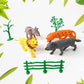 Transparent packaging displaying the wild animal toy set designed for educational play