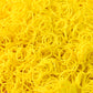 Elastic rubber bands laid out on surface showcasing durability