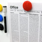 Three translucent yellow circular magnetic buttons arranged