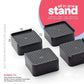 The set of four heavy-duty base stands providing elevation for a sofa or cupboard.