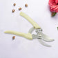 Stainless steel pruning shears from a side view, highlighting the design.