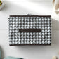 Folded fabric storage basket for closet storage