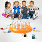 Strategy chess game with plastic colorful pegs in use