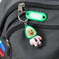 Cute avocado figure keychain with name tag for kids and students