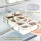 Transparent 6-compartment fridge organizer for food