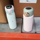 The durable stainless steel construction of the smart water bottle, built for longevity.