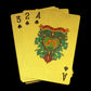 Close-up of elegant gold poker cards showcasing their premium finish.