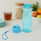 Transparent green BPA-free sports water bottle with wrist strap