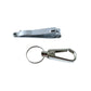 Portable stainless steel nail clippers attached to keychain for travel